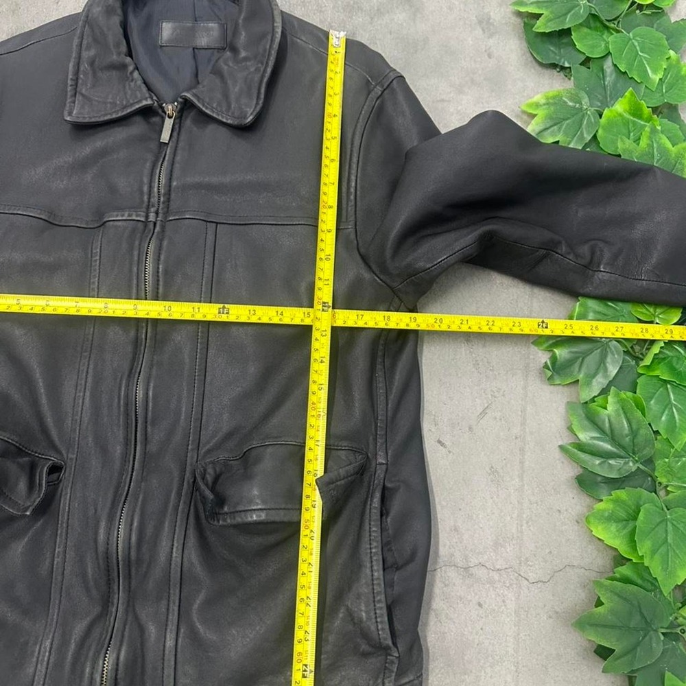 Alfani Genuine Leather Zip Car Coat Jacket Black Men's M - Picture 8 of 8